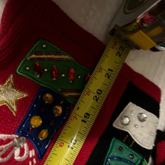 Tiara International Red Cardigan Sweater Embellished Size small. - Picture 6 of 7